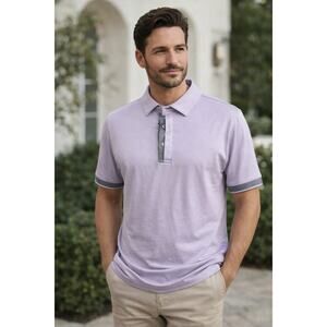 Tasso Elba XL Supima Cotton Polo Lavender NWT Soft Luxury Short Sleeve